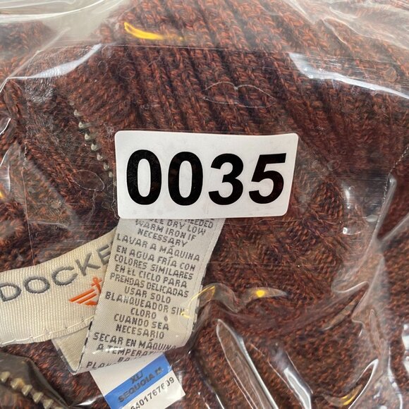 Dockers Mens Sweater Size XL Quarter-Zip Pullover Knit Long Sleeve Casual Brown - Picture 10 of 11